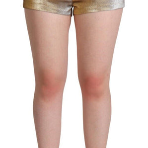 Dolce &amp; Gabbana Elegant Metallic Gold Hot Pants