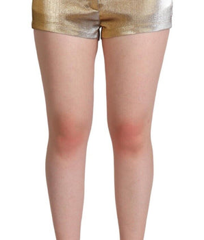 Dolce &amp; Gabbana Elegant Metallic Gold Hot Pants