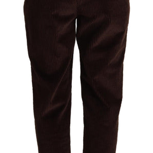 Dolce & Gabbana Elegant Bordeaux High-Waisted Corduroy Pants