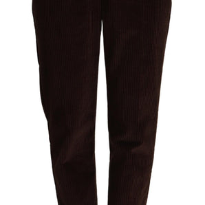 Dolce & Gabbana Elegant Bordeaux High-Waisted Corduroy Pants