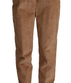 Dolce &amp; Gabbana Elegantes pantalones cónicos de pana de cintura alta