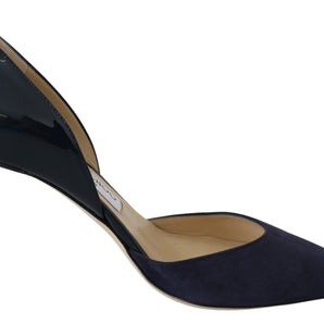 Jimmy Choo Elegant Navy Suede Pointed Toe Pumps