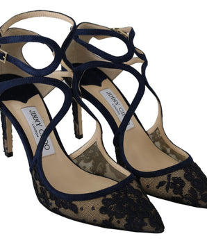 Jimmy Choo Navy Lancer Leather Pumps Elegance Unleashed