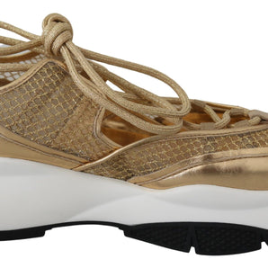 Jimmy Choo Golden Glamour Mesh Leather Sneakers Jimmy Choo 