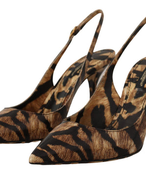 Zapatos de tacón con tira trasera y estampado de tigre de Dolce &amp; Gabbana