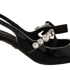 Dolce &amp; Gabbana Elegant Crystal Slingback Heels Pump