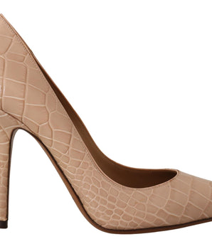 Dolce & Gabbana Beige Leather Bellucci Heels Pumps Shoes