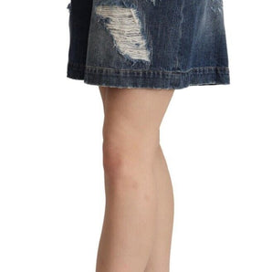 Dolce &amp; Gabbana Chic High-Waisted Distressed Bermuda Shorts