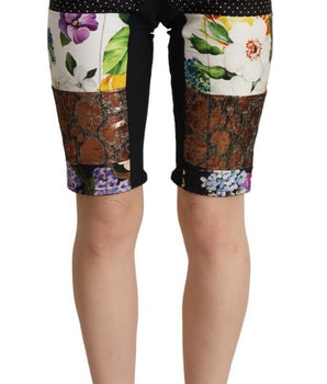 Dolce &amp; Gabbana Multicolor Patchwork High Waist Cropped Pants