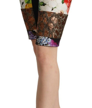 Dolce &amp; Gabbana Multicolor Patchwork High Waist Cropped Pants