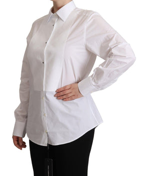 Dolce &amp; Gabbana Elegante Camisa De Vestir De Popelina Blanca