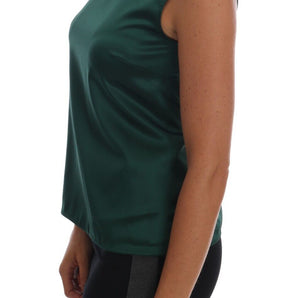 Dolce &amp; Gabbana Sleeveless Silk Top in Dark Green