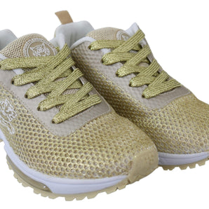 Zapatillas deportivas Plein Sport Exquisitas de poliéster dorado