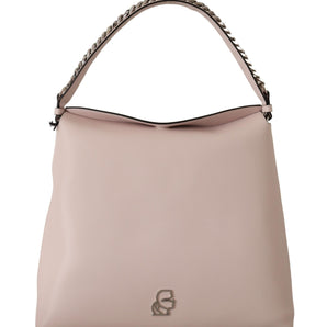 Karl Lagerfeld Elegant Mauve Chalk Leather Shoulder Bag