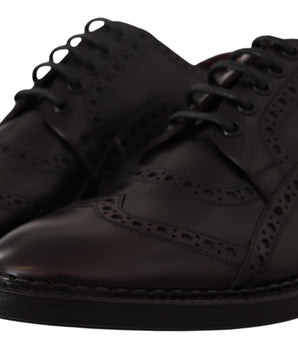 Dolce & Gabbana Purple Leather Oxford Wingtip Formal Shoes