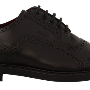 Dolce &amp; Gabbana Elegant Purple Leather Derby Formal Shoes