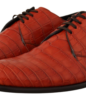 Dolce & Gabbana Orange Exotic Leather Dress Derby Shoes
