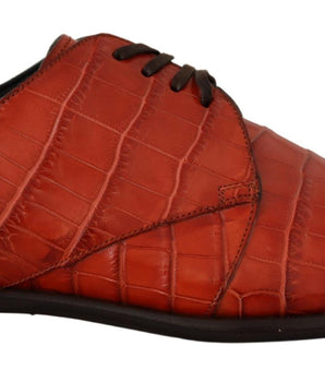 Dolce & Gabbana Orange Exotic Leather Dress Derby Shoes