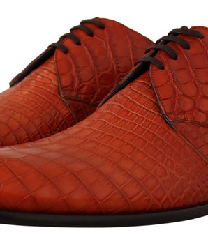 Dolce & Gabbana Orange Exotic Leather Dress Derby Shoes