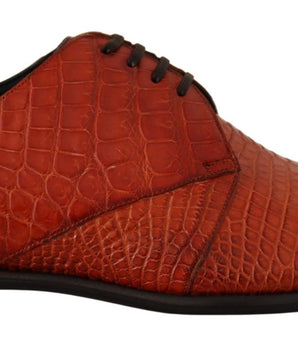 Dolce & Gabbana Orange Exotic Leather Dress Derby Shoes