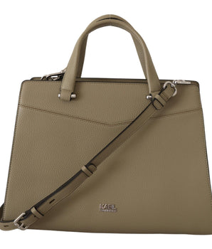 Karl Lagerfeld Sage Green Leather Tote Bag