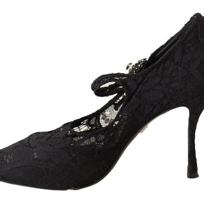 Dolce &amp; Gabbana Elegant Black Lace Stiletto Pumps