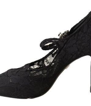 Dolce &amp; Gabbana Elegantes zapatos de tacón de aguja de encaje negro