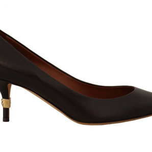 Dolce & Gabbana Elegant Brown Leather Heels Pumps