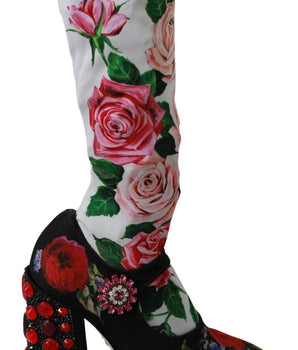 Dolce &amp; Gabbana Floral Embellished Socks Boots