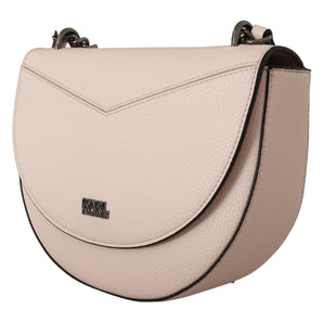 Karl Lagerfeld Elegante bolso de hombro de cuero rosa claro malva