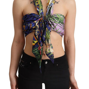 Dolce &amp; Gabbana Top Corto Halter De Seda Suntuoso - Multicolor