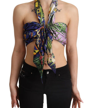 Dolce &amp; Gabbana Top Corto Halter De Seda Suntuoso - Multicolor