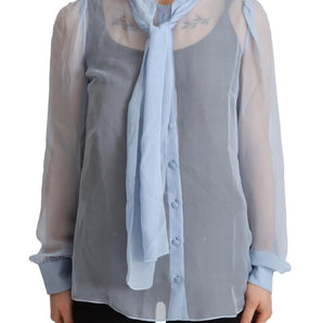 Dolce &amp; Gabbana Blusa elegante de seda con cuello Ascot