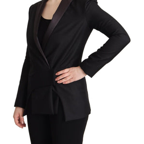 Costume National Elegante Blazer Cruzado Negro