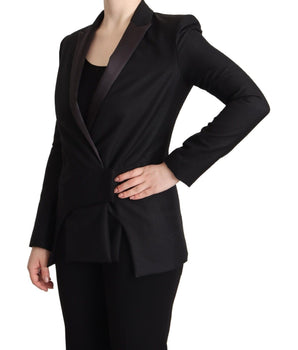 Costume National Elegante Blazer Cruzado Negro