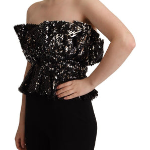 Aniye By Elegant Strapless Sequined Top