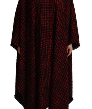 Dolce &amp; Gabbana Elegante chaqueta abrigo de manga larga roja y negra