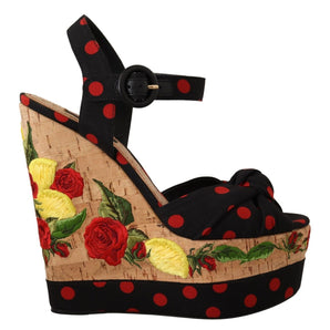 Dolce & Gabbana Multicolor Silk Blend Platform Heels