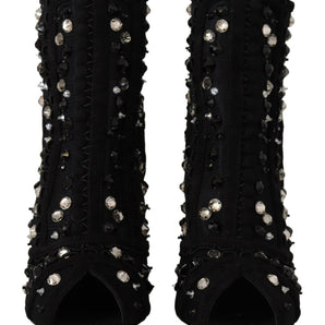 Dolce & Gabbana Embellished Crystal Short Boots