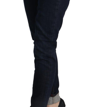 Acht Blue Cotton Low Waist Slim Fit Denim Women Trouser Jeans