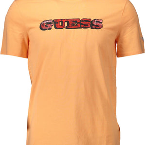 Guess Jeans Orange Cotton Men T-Shirt