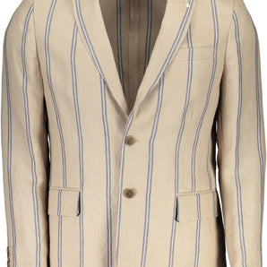 Gant Chaqueta clásica de lino con botonadura sencilla en color beige