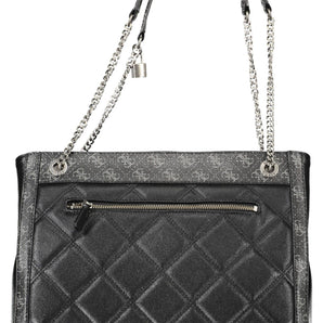 Guess Jeans Elegante Bolso De Mano Multicompartimentos Negro