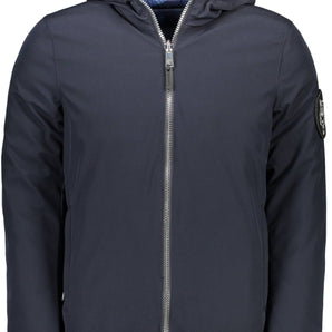 Plein Sport Reversible Hooded Blue Jacket with Logo Detail