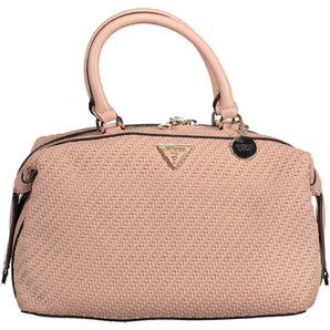 Guess Jeans Chic Satchel rosa con detalles en contraste