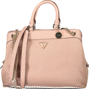 Guess Jeans Chic bolso de hombro rosa con asa de cadena