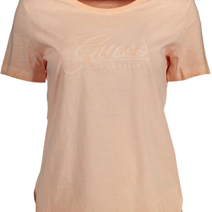 Guess Jeans Chic camiseta rosa con logo bordado