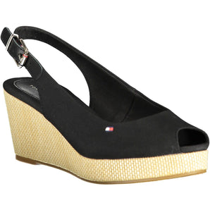 Tommy Hilfiger Black Cotton Women Sandal