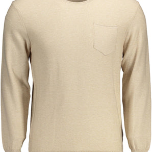 Gant Elegante jersey beige con cuello redondo y bordado