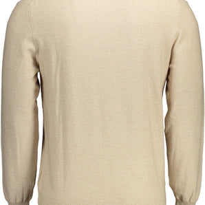 Gant Elegante jersey beige con cuello redondo y bordado